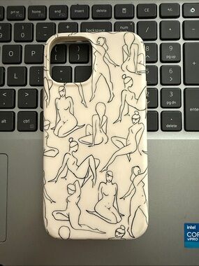 Velvet Caviar White Case with Black Line-Figure Art